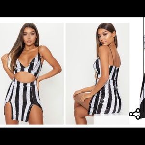 PLT Monochrome Stripe Dress